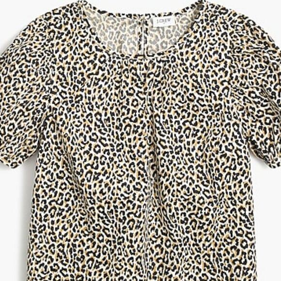 J CREW Puff Sleeve Leopard Top - Picture 4 of 7
